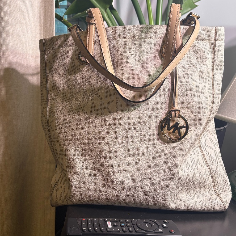 Michael Kors Large Vanilla Monogrammed Tan Tote